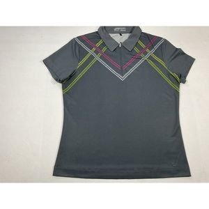 Nike Woman’s Size Medium 8-10 Golf Dri-Fit Polo Gray With Multicolor 1/4 Zip